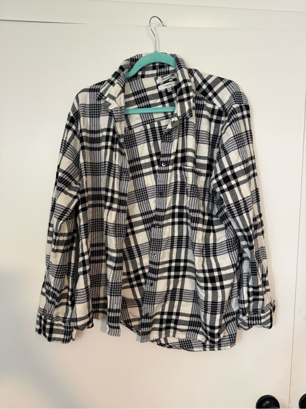 Madewell Black and White Plaid Button-Down Shirt - Picture 1 of 3